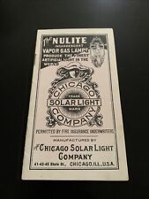 Vintage Rare Chicago Solar Light Company Pamphlet Brochure picture