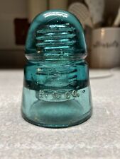 Antique Glass Insulator Hemingray “H. G. CO.” Stamped (H) Aqua Color, Clean picture