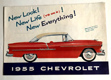 1955 CHEVROLET: NEW LOOK, NEW LIFE (V8 V6)CAR BELAIRE AUTO BROCHURE FOLDOUT picture