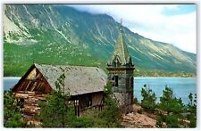 POSTCARD OLD LOG CHURCH AT LAKE BENNETT BRITISH COLUMBIA CANADA picture