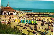 The Pier Beach Swimmers Bournemouth UK Chrome Postcard c1975 picture