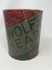 VINTAGE WOLF'S HEAD MOTOR OIL 1 GALLON - SAE 10W HEAVY DUTY( EMPTY) picture