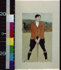 Golfer preparing to tee off,1898,Edward Penfield,Golf,Sports,Men,Horse picture