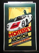 PORSCHE 910 Rick Cole Monterey 1990 Auction Poster SIMON Sports Racing Car GOOD picture