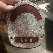 SFD Fire Department Helmet vintage shield Leather glitter picture