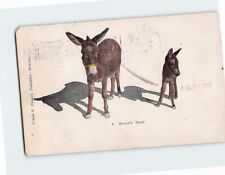Postcard Mama's Baby Mama Donkey and her Baby Embossed Card picture