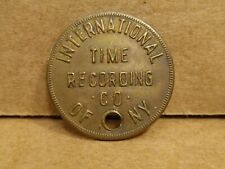 Old Brass International Time Recording Co Of NY Tool Check Tag picture