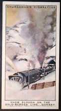 Norwegian Railways Snow Plough   Vintage 1937 Illustrated Card  AD02M picture