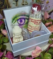 Pretty Crystal Gift Box, Tarot, Buddha, Palmstone, Heart, Selenite, Rope Incense picture