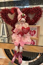 Valentine's Day Fairy Elf Shelf Sitter 26” Posable Mantel Tabletop Decor Love picture