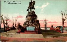 Philadelphia, PA Pennsylvania Washington Monument Fountain Vintage Postcard picture