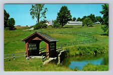 Wilmington VT-Vermont, Small Covered Bridge, Antique Vintage Souvenir Postcard picture