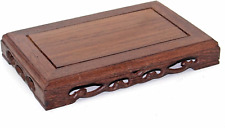 Wooden Rectangular Carved Display Stand Red Heart Solid Wood Oriental Furniture picture