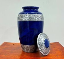 Blue Handmade Large Funeral Cremation Urn | Handmade Human Ashes Cremation Urn | picture