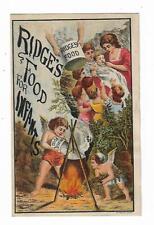 Old Trade Card Ridge's Food For Infants Invalids Woolrich Campfire Forbes Cherub picture