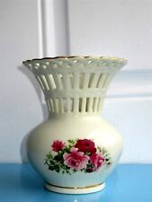 VIntage Victorian Rose Porcelain Vase Floral Home Decor picture