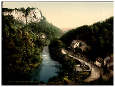 England. Derbyshire. Matlock. The High Tor I. Vintage Photochrome by P.Z, Pho picture