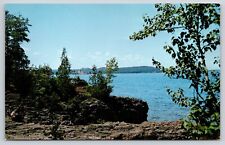 Presque Isle Marquette MI Postcard UNP Lake Superior Shoreline Sunset Point View picture