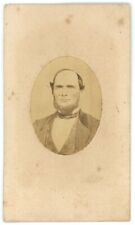 Antique CDV Circa 1860'S Rugged Dashing Older Man With Beard in Suit & Bow Tie picture