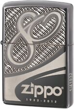 Zippo Lighter - 80th Anniversary Edition - Black Chrome Armor Case - Rare -28249 picture