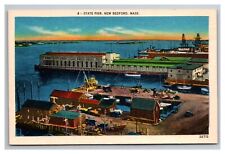 Postcard New Bedford Massachusetts State Pier Harbor picture