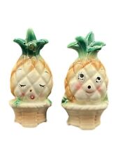 Vintage Japan Anthropomorphic Pineapple in a Basket Salt & Pepper Shakers picture