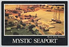 Mystic Connecticut~Diorama of Mystic River @ Seaport~Continental Postcard picture