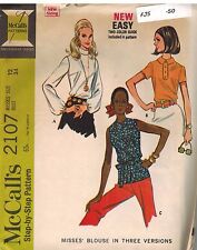 2107 Vintage McCalls Sewing Pattern Misses Darted Blouse Step by Step 3 versions picture