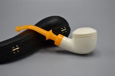 Smooth Rhodesian Pipe new-block Meerschaum Handmade W Case#1212 Small Bowl picture