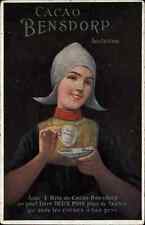 Cacao Bensdorp Beautiful Dutch Woman Drinking Art Deco c1910 Postcard picture