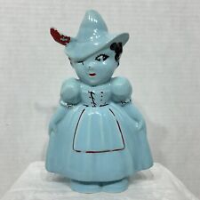Vintage Blue Ceramic Girl Planter picture
