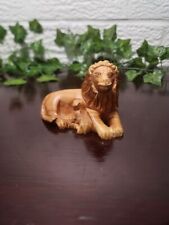 Lion and Cub Handcaved Wooden Sculpture picture