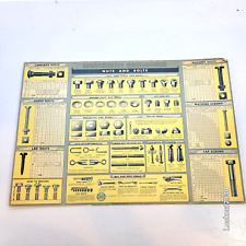 Vintage 1952 Chevrolet Super Service Nuts and Bolts and Tools Poster picture