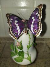 Brian Hargreaves BUTTERFLY BELL Purple Pansy Franklin Mint Capodimonte Style '85 picture