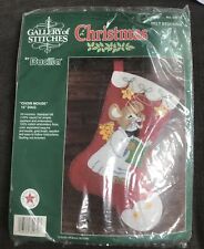 Vintage Bucilla Gallery of Stitches “Choir Mouse” Felt Christmas Stocking #32970 picture