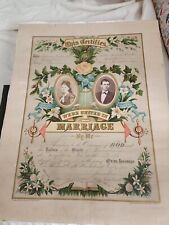 Lovely Antique Marriage License from PENNSYLVANIA 1885 Lord picture