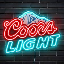 LED Neon Beer Sign Man Cave Home Bar Wall Decor Light Up Mountain Pattern picture