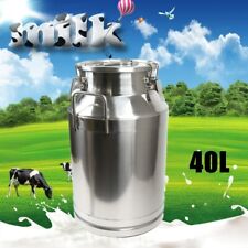 40L Stainless Steel Milk Can Milk Jug Bucket Tote Oil Storage Container with Lid picture