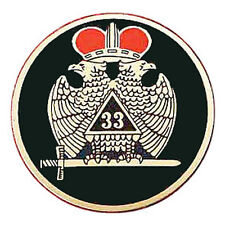 Masonic Car Emblem Decal / Scottish Rite 33rd Degree - Wings Down Crown Eagles picture