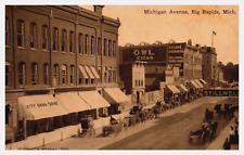 Big Rapids Michigan main Street View Cigar Drug Store All Horses & wagons - A37 picture