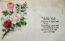 Postcard ARKANSAS ‘Beebe’ Antique Vintage 1910 Poems Verses Embossed Flowers picture