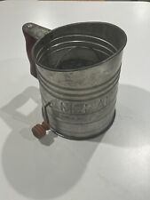 Vintage McLaughlin 5-Cup Flour Sifter with Wooden Handle picture