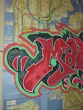 BRONX Graffiti MTA TRAIN Subway Map Original & Hand Painted By MAKE$ picture