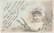 Russian Postcard RPC Real Photo Cute Girl In Pink Hat 1905 picture