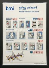 2001-2012 bmi BRITISH MIDLAND INTL Airbus A330-200 SAFETY CARD airlines airways picture
