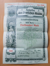 Anleihe des Deutschen Reichs - Vintage German War Bond 500 Mark picture