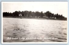 Jenkins MN Postcard RPPC Photo Red Cedar Lodge Whitefish Lake c1910's Antique picture