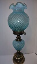 1978 Beautiful & Scarce Vintage Fenton Blue Opalescent Hobnail Pillar Lamp  picture