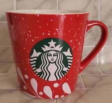 Starbucks 2020 Large Red White Speckled Print Ceramic Mug Coffee Cup New 4.4