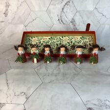 Vintage Handcrafted Wooden Christmas Carolers Figurines In Original Display Box picture